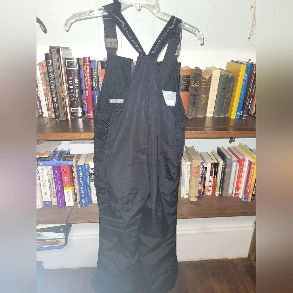 Kids Black Snow Overalls Bib Pants